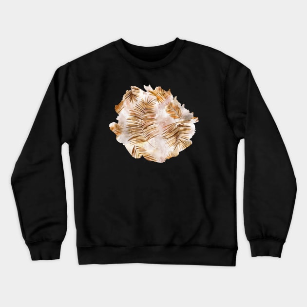 Watery Palms Orange gold Crewneck Sweatshirt by ninoladesign